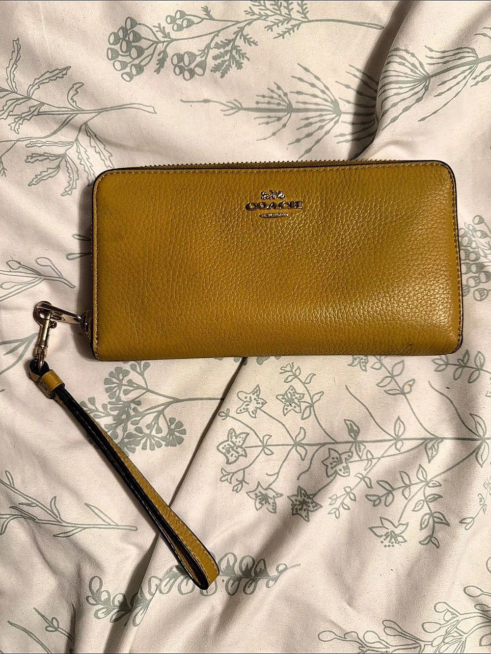 Coach Zip Around Wristlet Wallet in Yellow